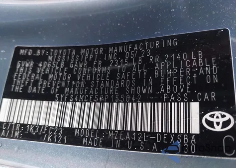 2023 Toyota Corolla Se z USA, uszkodzony, nr VIN 5YFS4MCE5PP155042